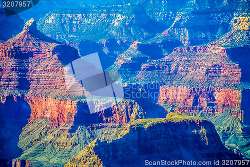 Image of Grand Canyon sunny day with blue sky
