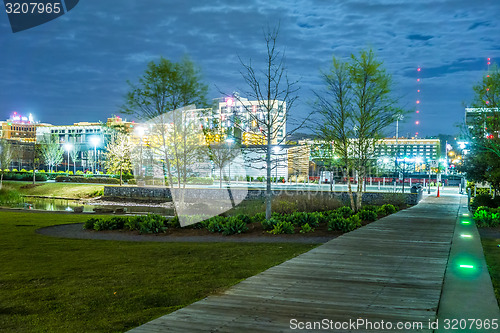 Image of Skyline of Birmingham Alabama from Railroad Park