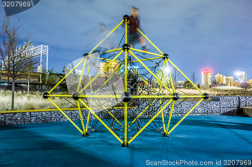 Image of Skyline of Birmingham Alabama from Railroad Park