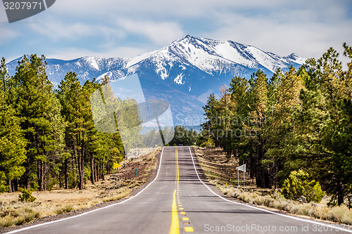 Image of landscape with Humphreys Peak Tallest in Arizona