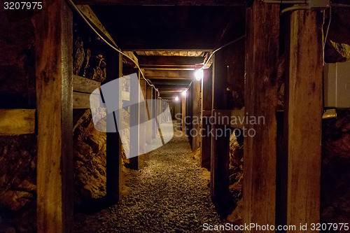 Image of undergroung mine passage in the mountains