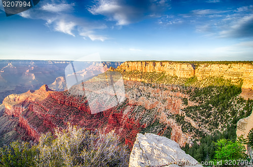 Image of Grand Canyon sunny day with blue sky