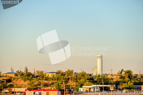 Image of town of santa rosa new mexico at sunrise