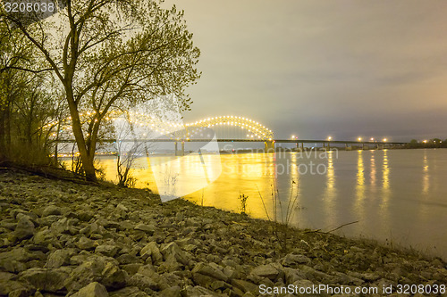 Image of  Hernando de Soto Bridge - Memphis Tennessee at night