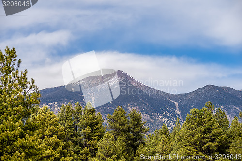 Image of landscape with Humphreys Peak Tallest in Arizona