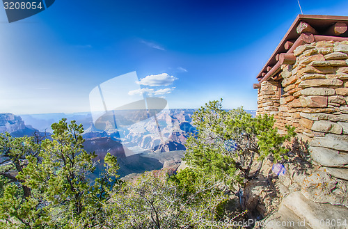 Image of Grand Canyon sunny day with blue sky