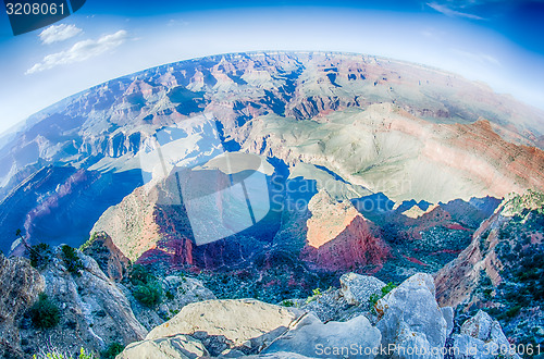 Image of Grand Canyon sunny day with blue sky