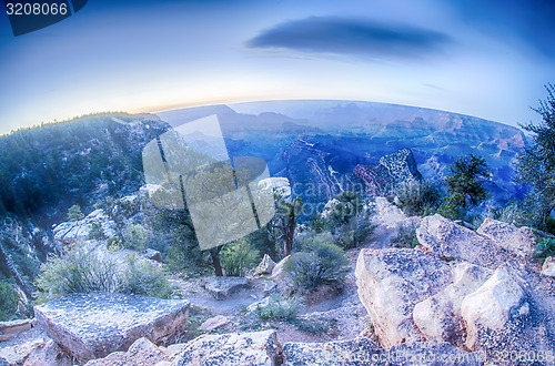 Image of Grand Canyon sunny day with blue sky