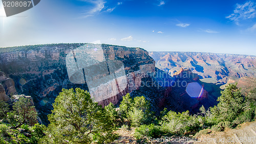 Image of Grand Canyon sunny day with blue sky