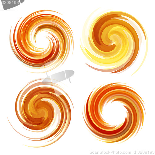 Image of Colorful abstract icon set. Dynamic flow illustration. 