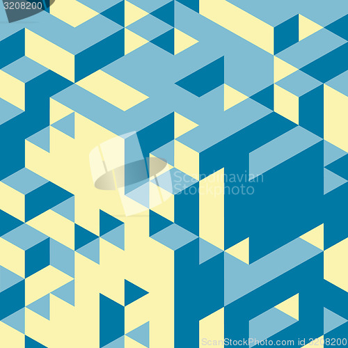 Image of Abstract 3d background. Wall of cubes. Vector illustration. 