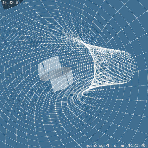 Image of Abstract tunnel grid. 3d vector illustration. 