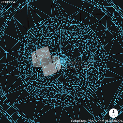 Image of Network background. 3d technology vector illustration. 