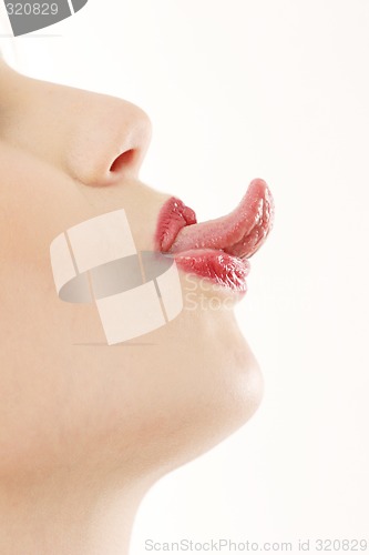 Image of Woman sticking out tongue