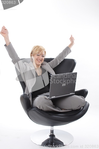 Image of Businesswoman with laptop