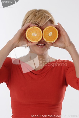 Image of Woman with orange