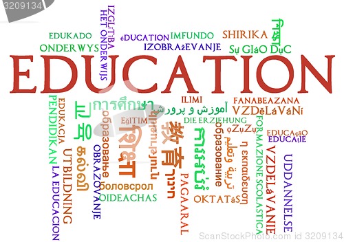 Image of Education multilanguage wordcloud background concept