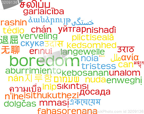 Image of Boredom multilanguage wordcloud background concept