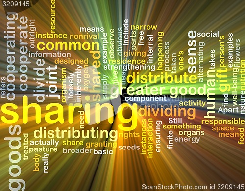 Image of sharing wordcloud concept illustration glowing