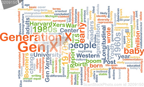 Image of Gen X wordcloud concept illustration