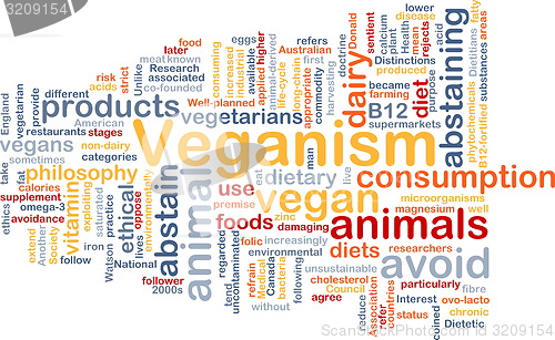 Image of Veganism wordcloud concept illustration