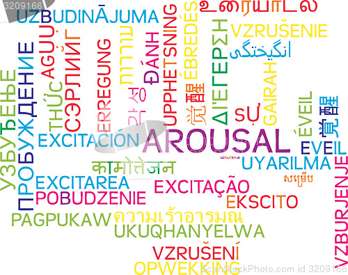 Image of Arousal multilanguage wordcloud background concept