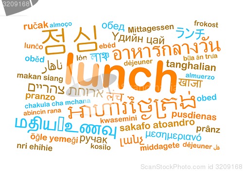 Image of lunch multilanguage wordcloud background concept