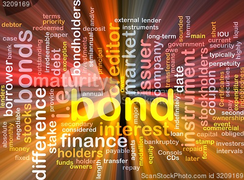 Image of Bond wordcloud concept illustration glowing