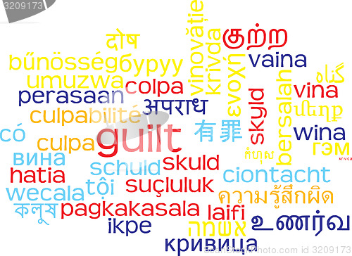 Image of Guilt multilanguage wordcloud background concept
