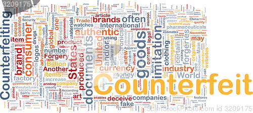 Image of Counterfeit background concept wordcloud