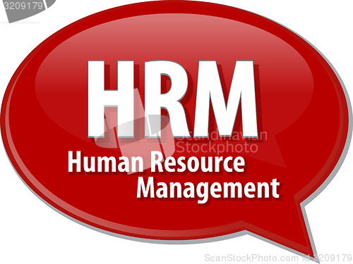 Image of acronym word speech bubble illustration HRM