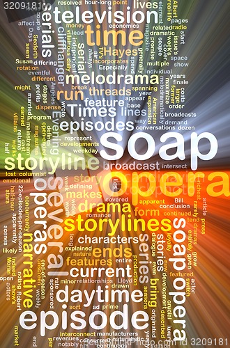 Image of soap opera wordcloud concept illustration glowing