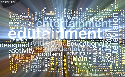 Image of edutainment wordcloud concept illustration glowing