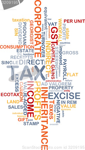 Image of Tax wordcloud concept illustration