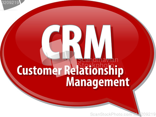 Image of CRM acronym word speech bubble illustration