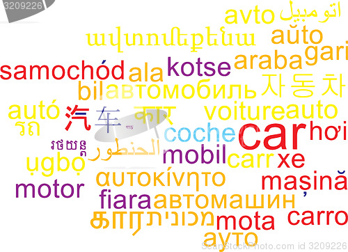 Image of Car multilanguage wordcloud background concept