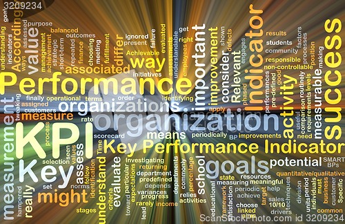 Image of KPI wordcloud concept illustration glowing