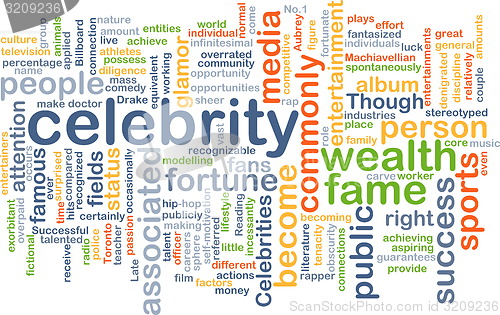 Image of celebrity wordcloud concept illustration