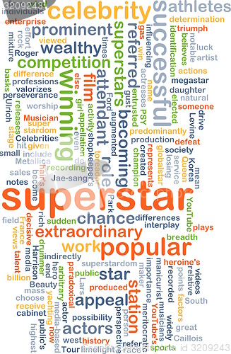 Image of superstar wordcloud concept illustration