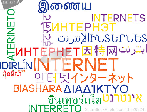 Image of Internet multilanguage wordcloud background concept