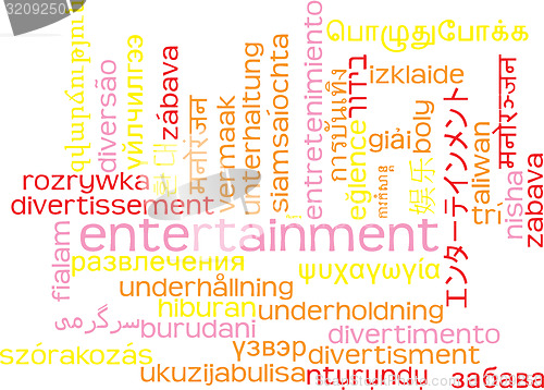 Image of Entertainment multilanguage wordcloud background concept