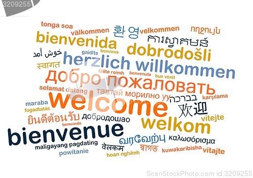 Image of Welcome multilanguage wordcloud background concept