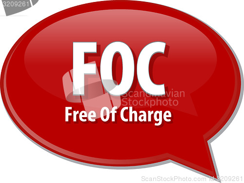 Image of FOC acronym word speech bubble illustration