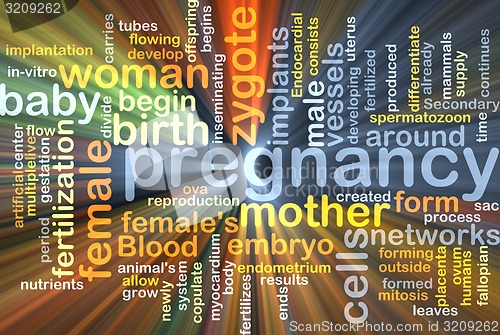 Image of Pregnancy wordcloud concept illustration glowing