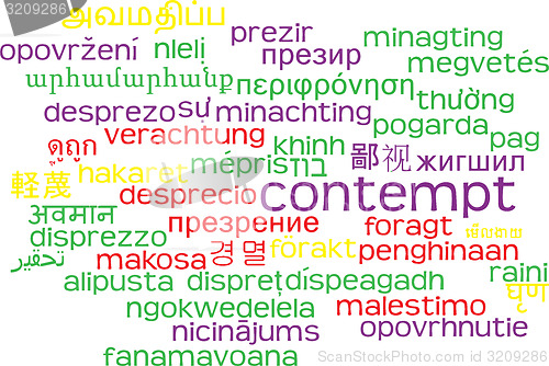 Image of Contempt multilanguage wordcloud background concept