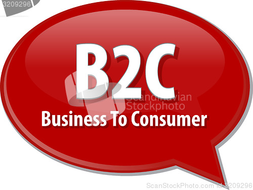 Image of B2C acronym word speech bubble illustration