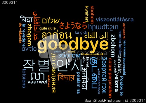 Image of Goodbye multilanguage wordcloud background concept