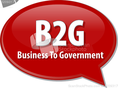 Image of B2G acronym word speech bubble illustration