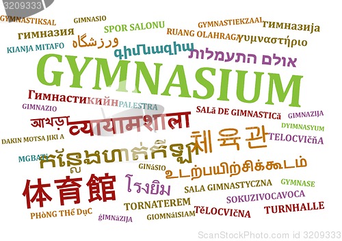 Image of Gymnasium multilanguage wordcloud background concept