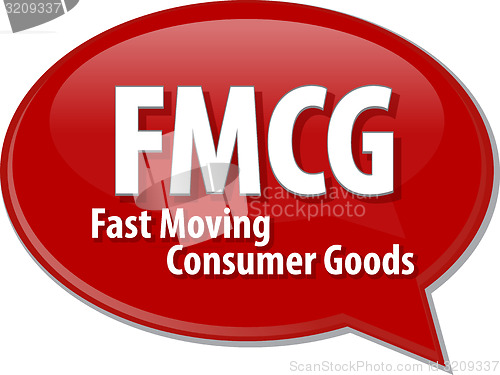 Image of FMCG acronym word speech bubble illustration